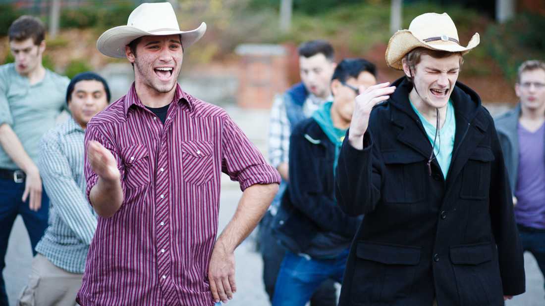 &#8220;That movie portrays being in an a cappella group as super cutthroat. When you&#8217;re in On The Rocks, it&#8217;s something else,&#8221; said On The Rocks member Jack Strother-Blood. &#8220;You&#8217;re not worried about impressing anyone, you&#8217;re just being yourself.&#8221; (Taylor Wilder/Emerald)