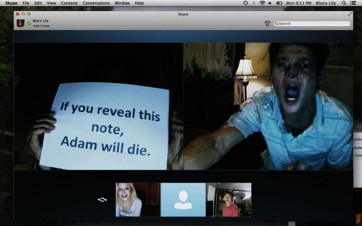 The story follows a group of high school students on a Skype chat room who are being terrorized by the ghost of their former classmate Laura Barns. After footage of Barns passed out drunk surfaced on the internet and became viral, she was cyber-bullied until she eventually committed suicide. (Screen grab courtesy of Unfriended)