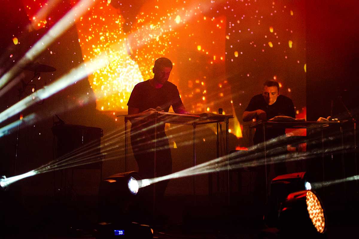 The show included lasers, advanced lighting techniques and a projector to help contribute to the music being produced on stage. ODESZA performs with opener Lindsay Lowend at the Historical McDonald Theater in Eugene, Oregon on Tuesday, April 7, 2015. (Kenneth Osborn/Emerald)