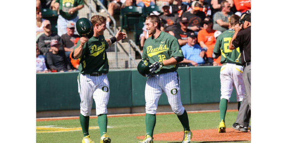 Photos: Oregon baseball overcomes the Oregon State Beavers 10-9 in final series game