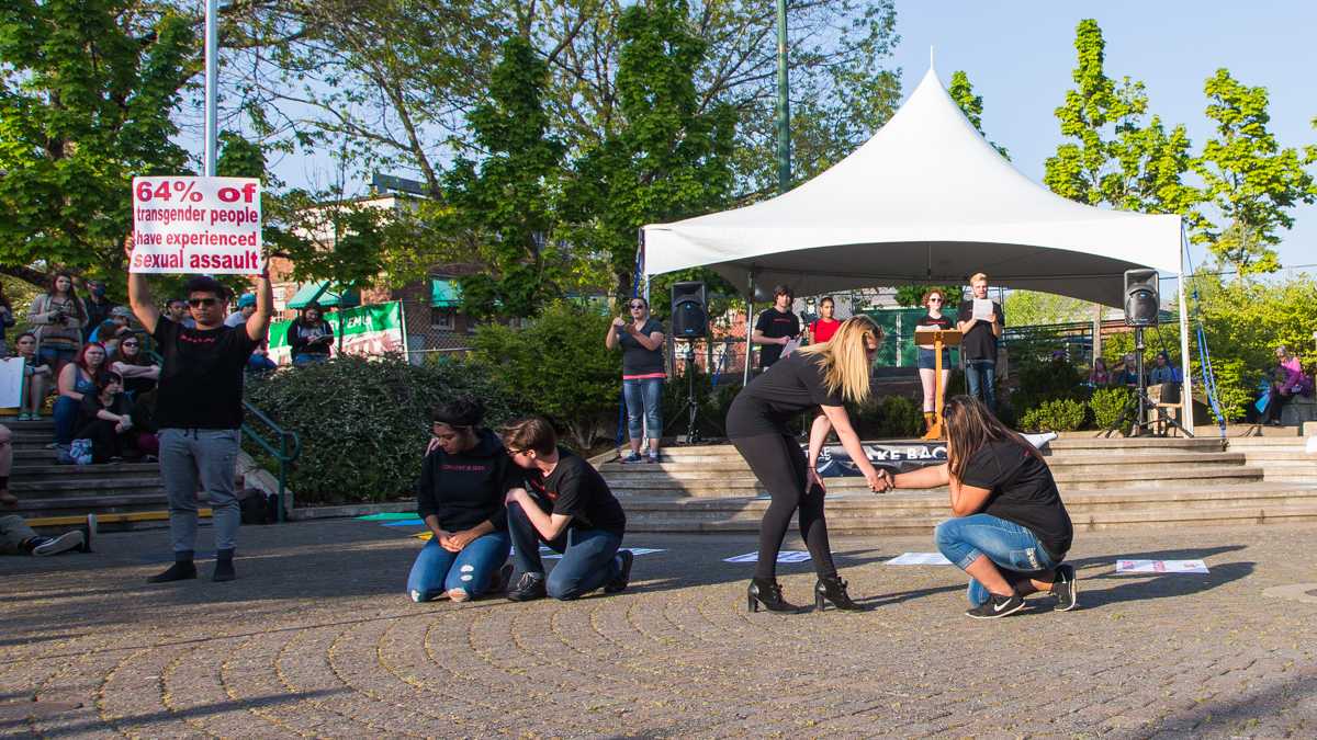 The ASUO Women&#8217;s Center and Sexual Assault Support Services of Lane County present Take Back the Night in Eugene, Ore. on Thursday, April 30, 2015. (Taylor Wilder/Emerald)