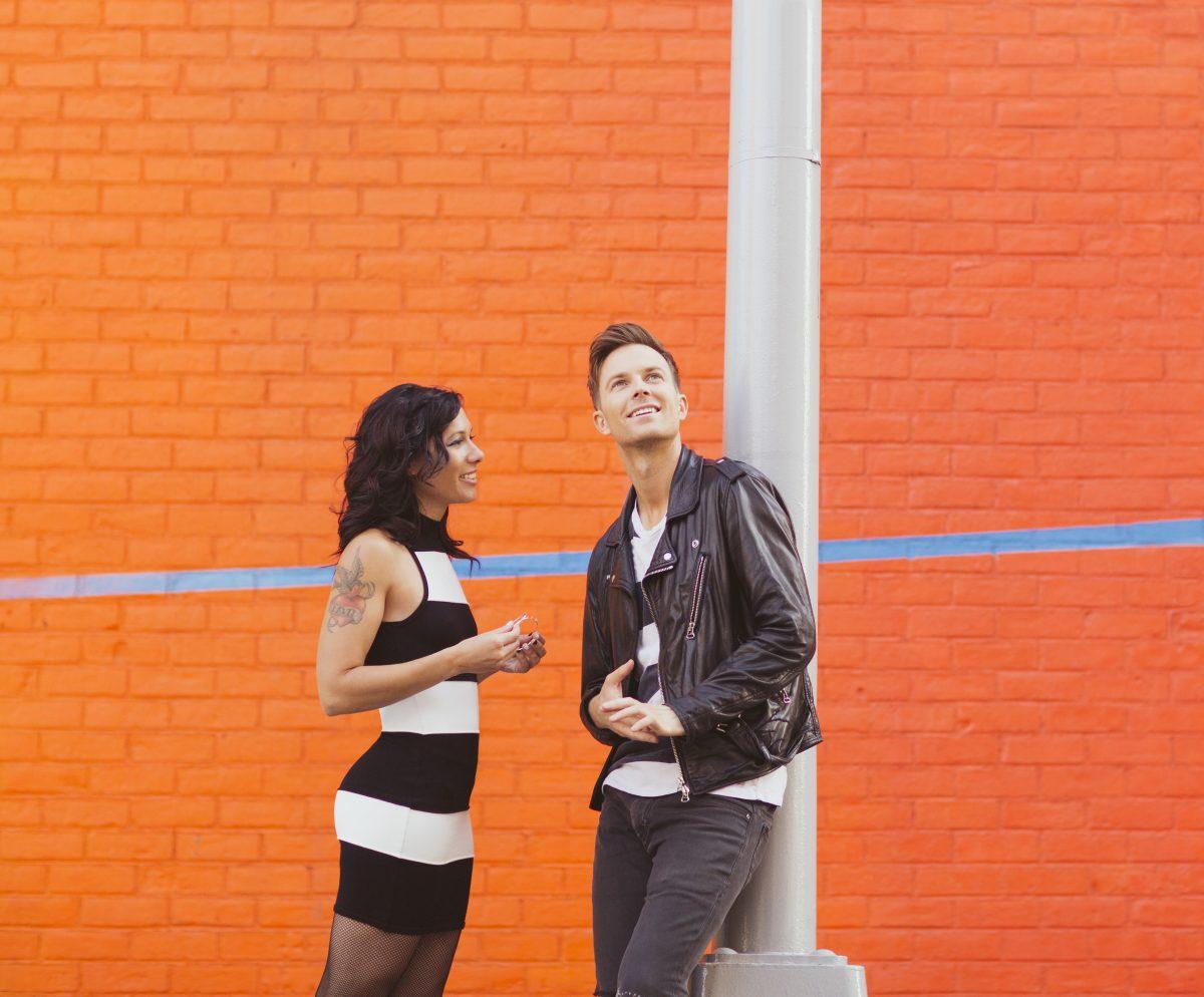 Kim Schifino (drums) and Matt Johnson (vocals/keyboards) make up Matt and Kim. (Photo credit: Right On! PR)