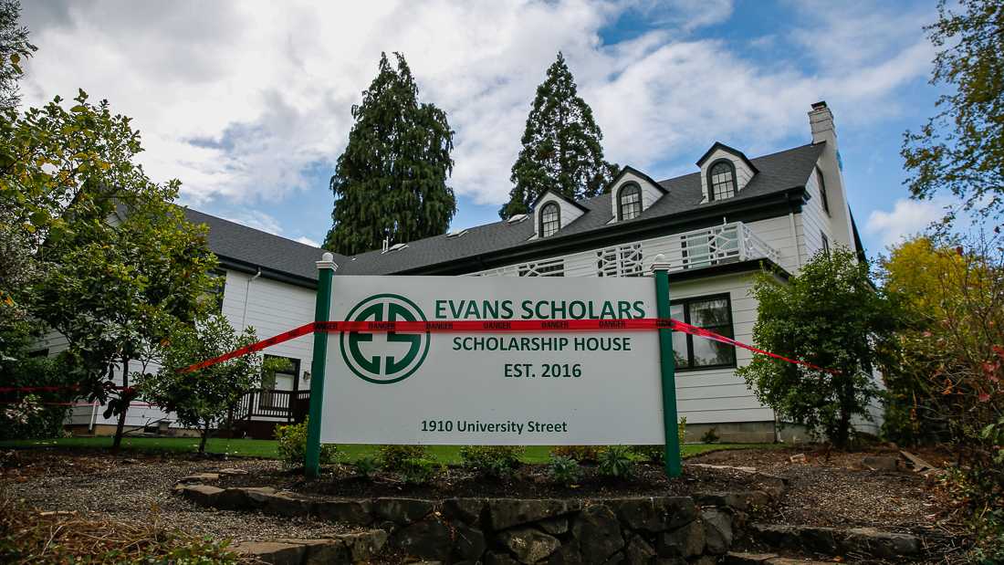 The Evans Scholars Scholarship House at 1910 University Street in Eugene, Oregon. (Samuel Marshall/Emerald)