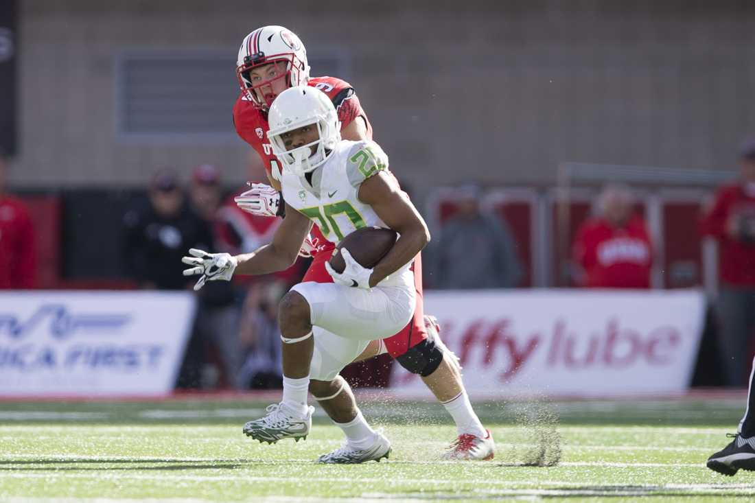 SALT LAKE CITY &#8212;&#160;It came down to inches on Saturday. The Ducks, looking for their first road win of 2016, narrowly edged No. 11 Utah 30-28 on a last-minute touchdown pass from Justin Herbert to Darren Carrington. Carrington&#8217;s right foot fell just in bounds, enough for an Oregon touchdown. With &#8230;