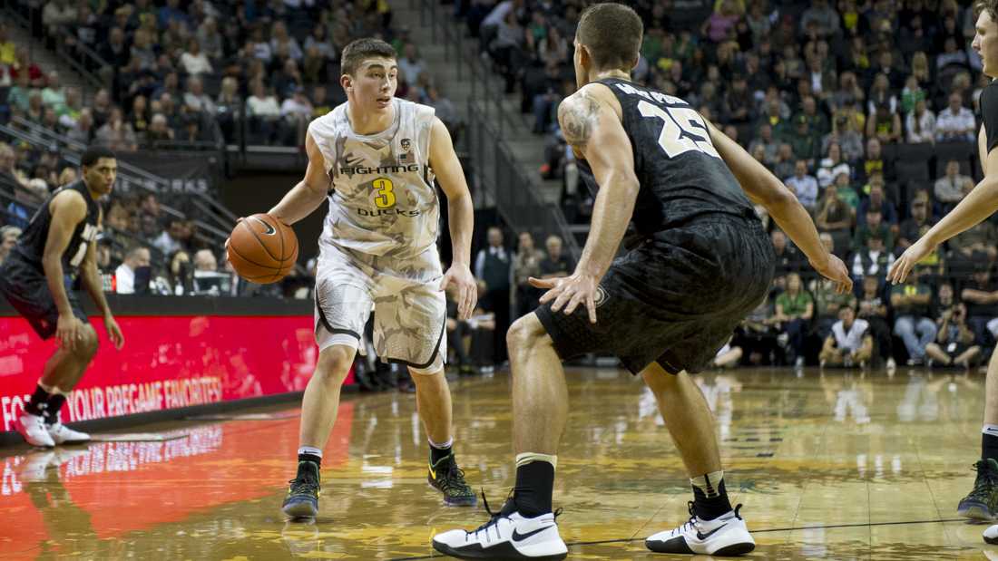 <p>The Oregon basketball hype machine was working overtime all offseason. The storylines: Jordan Bell and Chris Boucher’s shot blocking ability, the return of Dylan Ennis, Dillon Brooks’ All-American selection and Tyler Dorsey’s perimeter scoring. After the first game of the season Friday, Payton Pritchard as the Ducks’ leading man in …</p>