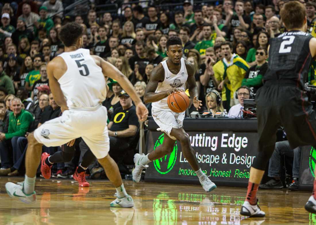 The rain didn&#8217;t stay outside Matthew Knight Arena on Sunday. Oregon, which routed Stanford&#160;69-52, went 11-of-25 from behind the arc with five players recording&#160;3-pointers. Playing without Dillon Brooks, the Ducks needed players to step up regardless of Oregon&#8217;s odds&#160;against the visitors. The guards&#160;delivered with a 3-point barrage. &#8220;I feel like &#8230;