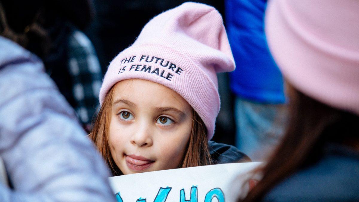 <p>Slogans seen at Saturday’s Women’s march, like “the future is female”, are examples of trans-exclusionary radical feminism. (mathiaswasik/Flickr)</p>