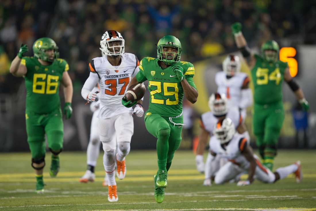 <p>It didn’t take long to tell how the 121st edition of the Civil War would shake out. The Ducks elected to receive the opening kickoff, and on their return, Oregon State was flagged 15 yards for an unsportsmanlike penalty. Just seconds into the game, it was a sign of what …</p>