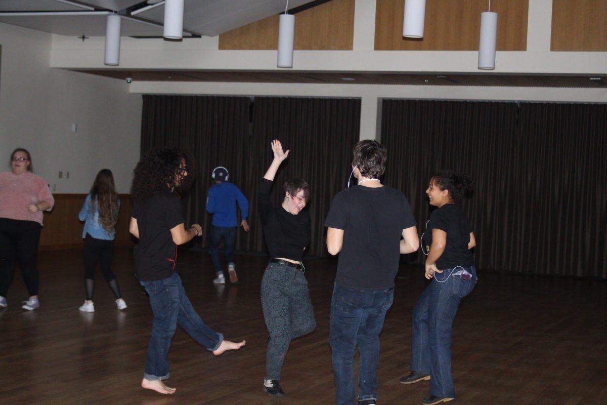 People dance at the silent disco in GSH (Mel McCalla)