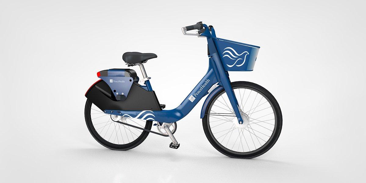 The new bike share bicycles will arrive on campus an in Eugene next term. There will be 300 bikes at the launch. (Courtesy of Peacehealth)