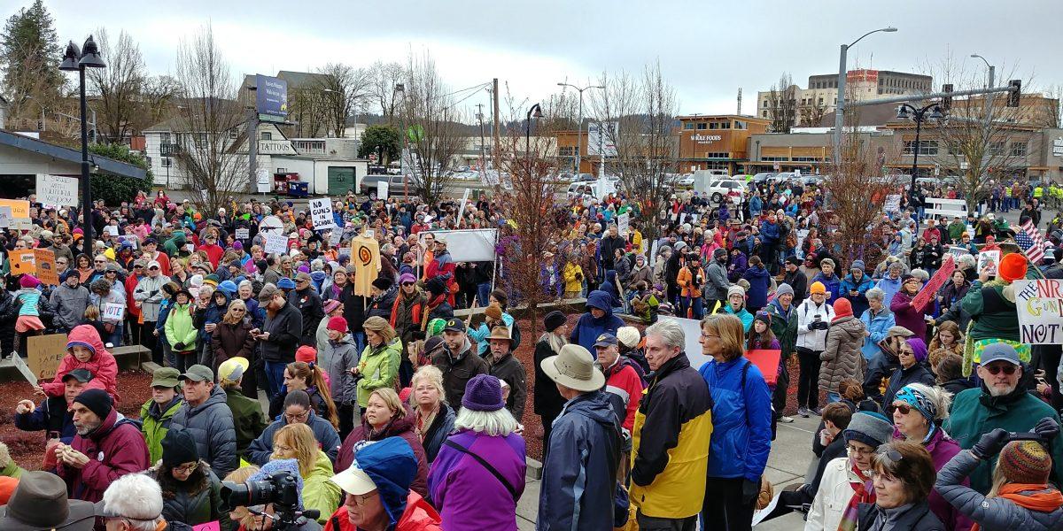 The &#8220;March for Our Lives&#8221; in Eugene. The student-organized protest demanded gun legislation in response to school shootings. (Ryan Nguyen/Emerald)