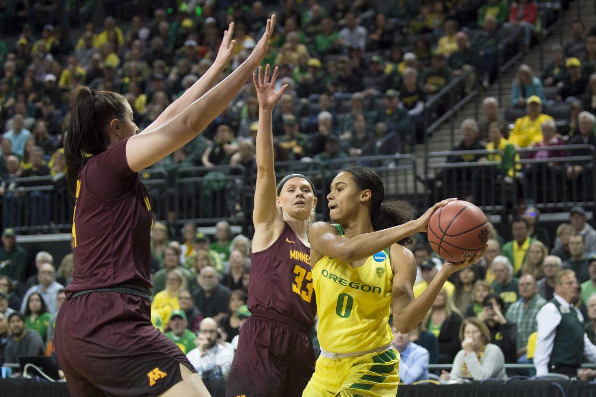 It&#8217;s halftime at Matthew Knight Arena in round two of the 2018 Women&#8217;s NCAA Tournament, and the Oregon Ducks are leading the Minnesota Golden Gophers 51-36. Oregon Ducks top performers: Sabrina Ionescu: 22 points, five rebounds, eight assists Ruthy Hebard: 12 points, four assists Satou Sabally: Five points, four rebounds &#8230;