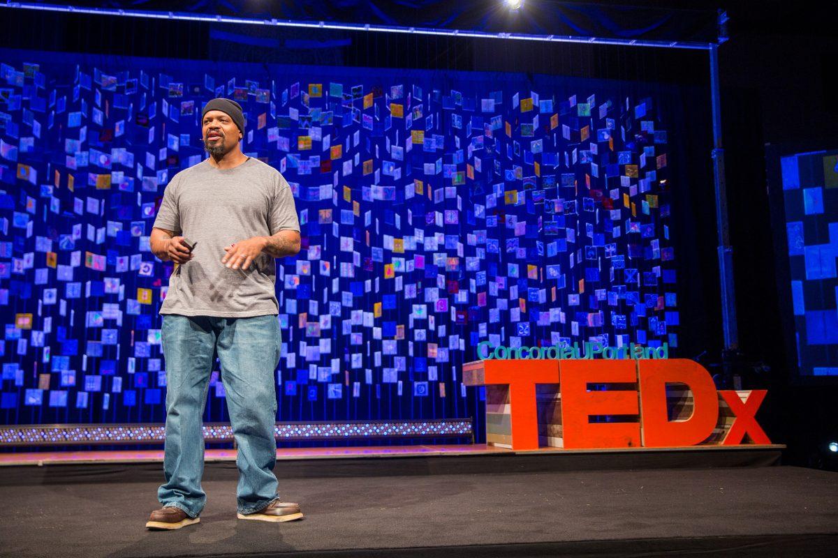 Mic Crenshaw at a TEDx talk in Portland in 2014. (TEDxMtHood/Creative Commons)