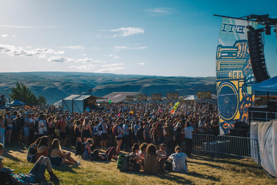 A crowd gathers to watch Japanese Breakfast at the Yeti Stage. A weekend to remember, the Sasquatch! Music Festival wraps up on May 27, 2018. (Sarah Northrop/Emerald)