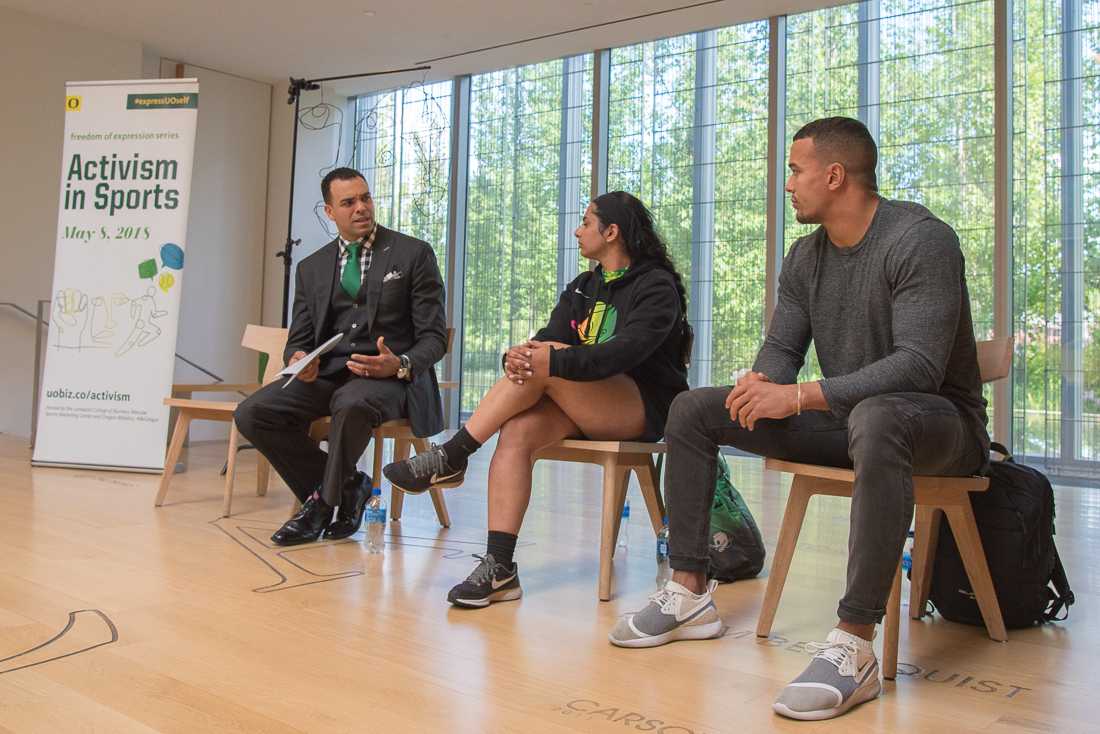 Last month, I attended a University of Oregon seminar centered around activism in sports, which was part of President Michael Schill&#8217;s Freedom of Expression initiative to explore the limits of freedom of expression on college campuses. The event claims that &#8220;sport has activism in its very DNA&#8221; because sport provides &#8230;