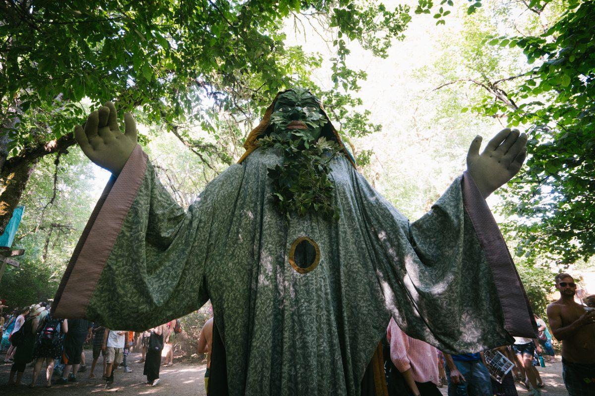 Giant, mysterious beings decorated with plant imagery wandered down the paths, dancing to music and even running into trees. The 49th annual Oregon Country Fair proved to be a surprisingly vast network woven into the forest, creating a dreamy home for family and friends to indulge in Eugene's hippie roots for a weekend.