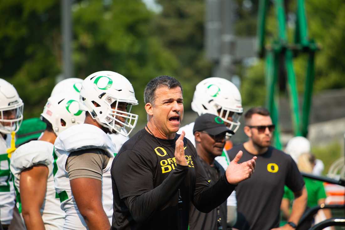 On Tuesday, Oregon football head coach Mario Cristobal appeared happy with his team on both sides of the ball following practice. &#8220;Overall, pretty balanced in camp,&#8221; he said. Oregon&#8217;s offensive linemen all got chances in No. 1 spots in their positions during practice on Tuesday to experiment with combinations that &#8230;