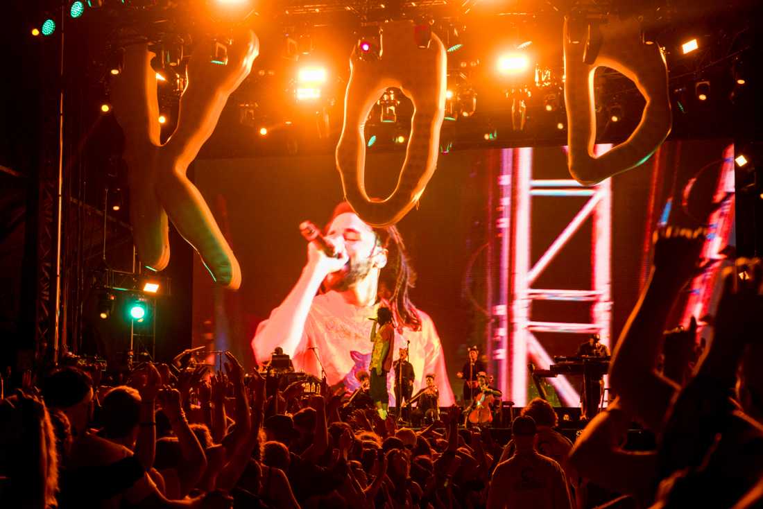 J Cole closes out Bumbershoot day two at the main stage. Day two of 2018 Bumbershoot fills Seattle Center with color and excitement on Sept. 1, 2018. (Dana Sparks/Emerald)