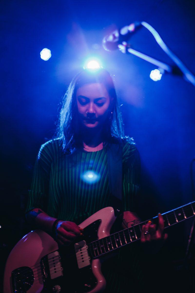 Eugene native Michelle Zauner takes the stage at the WOW Hall under her solo act monicker, Japanese Breakfast. Indie rocker Japanese Breakfast makes a homecoming performance to Eugene at the WOW Hall on Sept. 28, 2018. (Sarah Northrop/Emerald)