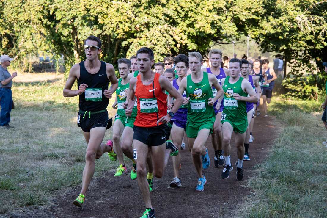 Oregon Ducks Cross Country started their season at Alton Baker Park on Sept. 6 2018. (Rylee Marron/Emerald)