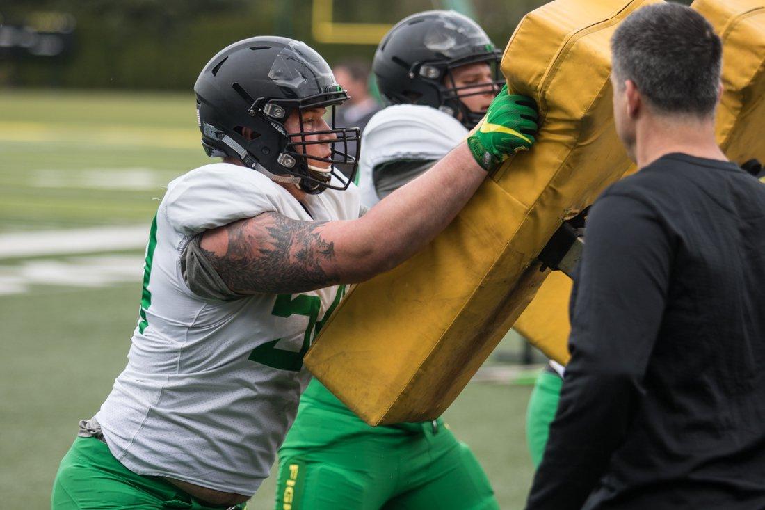 Despite starting 22 of his first 25 games at right tackle, Oregon redshirt junior offensive lineman Calvin Throckmorton was in a position battle before the 2018 season. The question, however, was not if he would start but where he would start? Freshman Penei Sewell, redshirt junior Brady Aiello and junior &#8230;