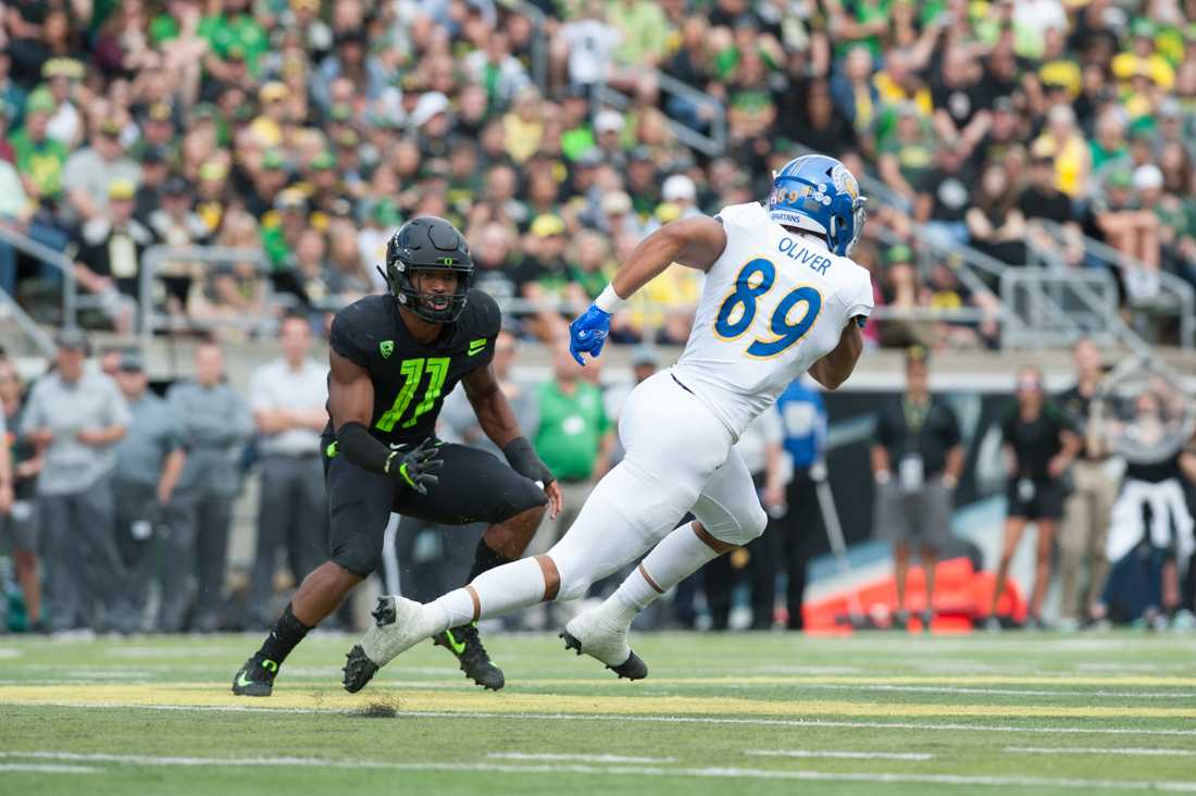 Within a span of five years, outside linebacker Justin Hollins has been on Oregon&#8217;s football team during the best and the worst of times. He&#8217;s experienced a Rose Bowl victory and a National Championship run. He&#8217;s stuck through the team&#8217;s first losing season since 2004 in 2016 when the team &#8230;