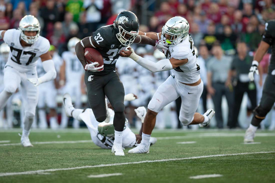 Oregon football (5-2, 2-2) dropped seven spots in the AP Top-25 Poll to No. 19 after a 34-20 loss to Washington State (6-1, 3-1). The Cougars are now the highest ranked Pac-12 team, moving from No. 25 to No. 14. The Pac-12 has three other teams in the top-25. Stanford &#8230;