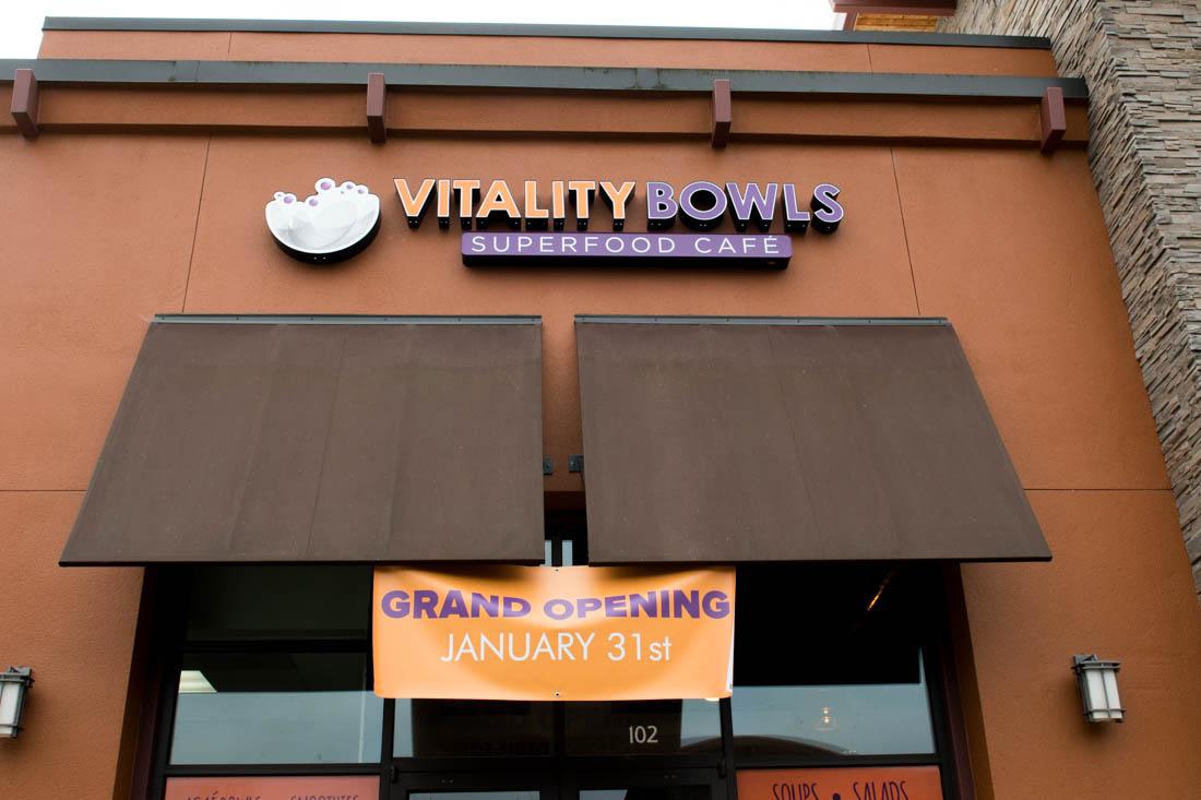 <p>The new restaurant, Vitality Bowls, will open on January 31, 2019, in Eugene, Ore. (Madi Mather/Emerald)</p>