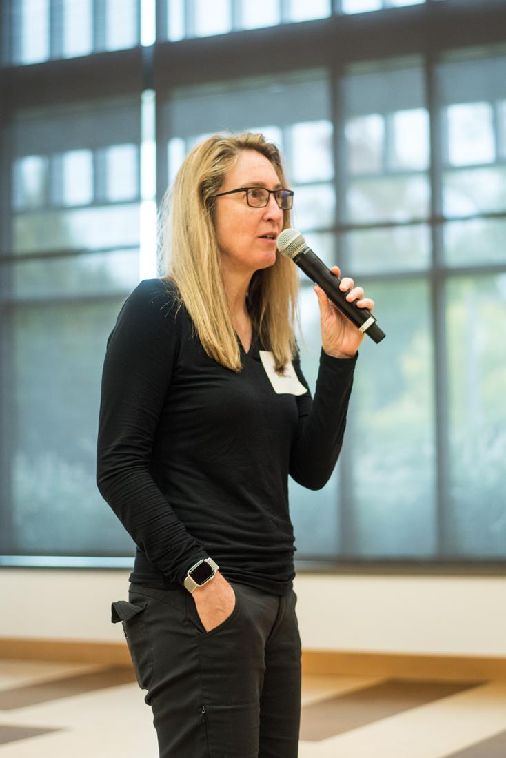 <p>UO Senate President Elizabeth Skowron addresses the group at the Senate orientation. The University of Oregon Senate holds its orientation at the Ford Alumni Center on Oct. 2, 2019. (Marissa Willke/Emerald)</p>