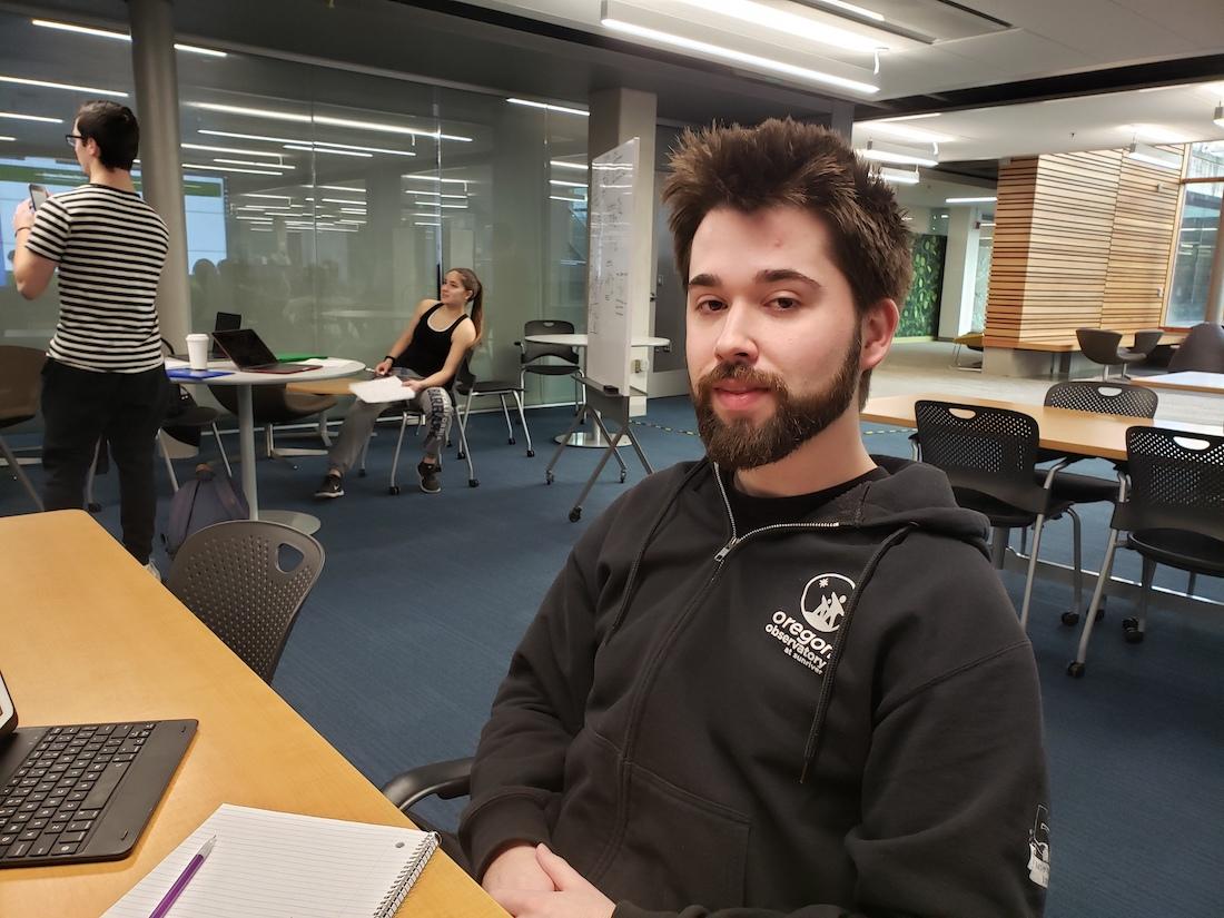 Ian Sherman, a&#160;third-year physics student at the University of Oregon. (Carrington Powell/Emerald)