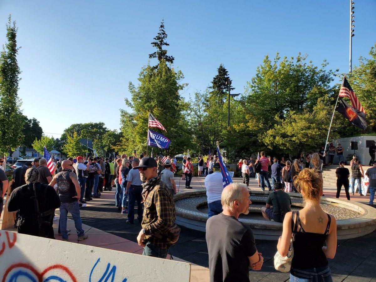 Protesters held an All Lives Matter rally on Friday, July 10 (C. Francis O'Leary/Daily Emerald)