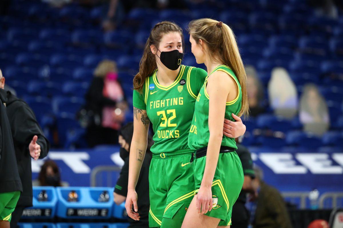 <p>SAN ANTONIO, TX - MARCH 28: in the Sweet Sixteen Round of the 2021 NCAA Women’s Basketball Tournament at Alamodome on March 28, 2021 in San Antonio, Texas. (Photo by C. Morgan Engel/Getty Images)</p>