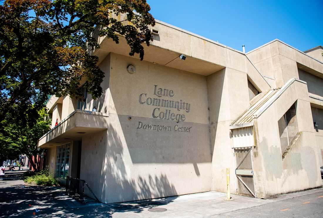 A Lane Community College building in downtown Eugene, located on 1059 Willamette street, is in the process of being converted into mixed-income housing called the Montgomery. The city of Eugene has approved plans to convert several buildings into affordable housing options. (Ian Enger/Emerald)