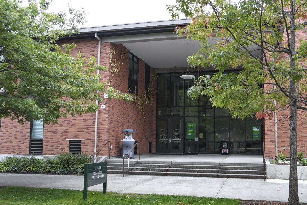 The University Health Services on the University of Oregon campus in Eugene, Ore. on September 26, 2021 (Isaac Wasserman/ Emerald)