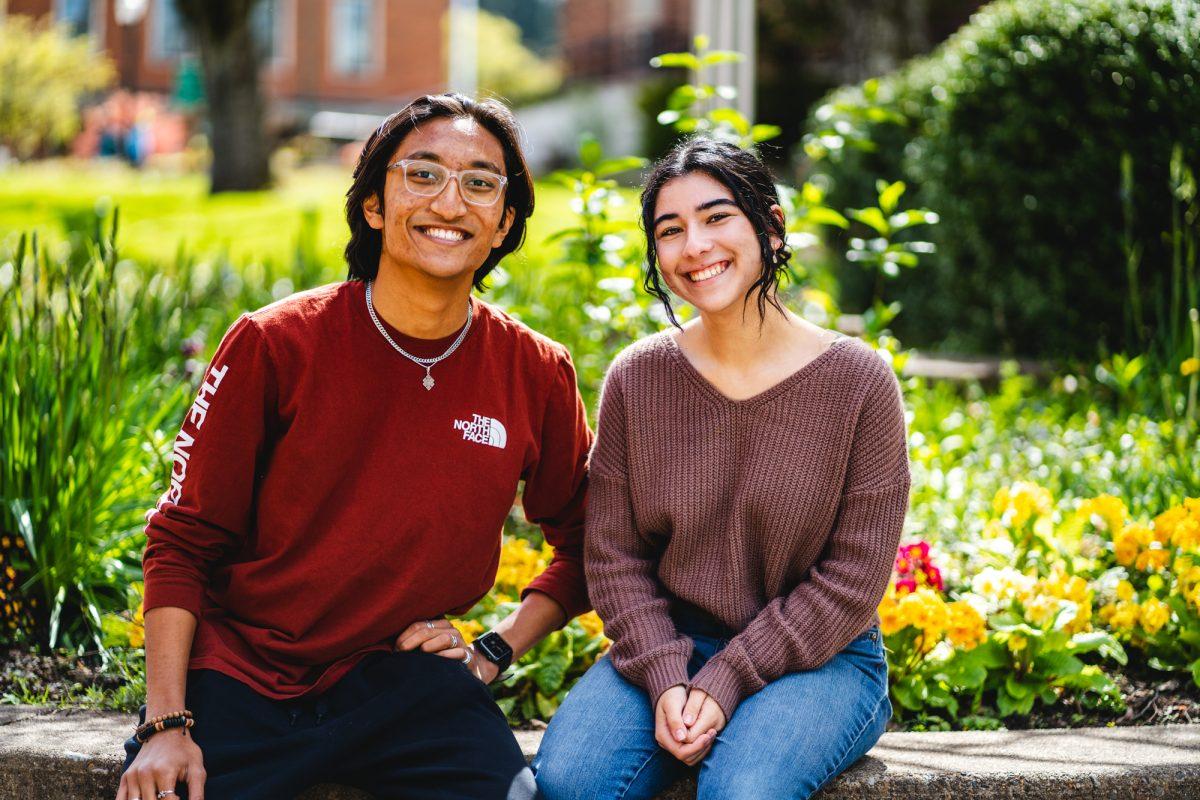 Kavi Shrestha&#160;(left) is the vice president-elect for the ASUO, and Luda Isakharov (right) is the president-elect. The ASUO's elections were certified recently on April 6, 2022. (Will Geschke/Emerald)