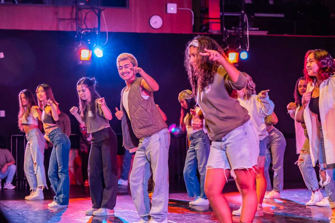 Members of the Duck Street Dance Club begin their performance. The Duck Jam, a celebration of hip-hop culture and dance, took place on June 1st, 2022, at the Dougherty Dance Theatre in Eugene, Ore. (Molly McPherson/Emerald)