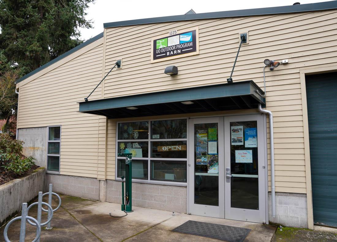 The University of Oregon Outdoor Program's Bike &amp; Rental Barn is located on the corner of East 18th Avenue and University Street on the UO campus. (Jackson Knox/Emerald)