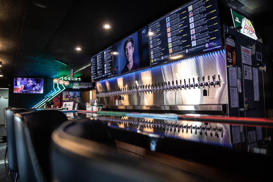 Along with classic arcade games, "Big City Gamin' offers a full bar with a variety of drink selections.&#160;Arcade bars offer the best of both worlds for anyone looking to go to an arcade with the added element of bar amenities. (Maddie Stellingwerf/Emerald)