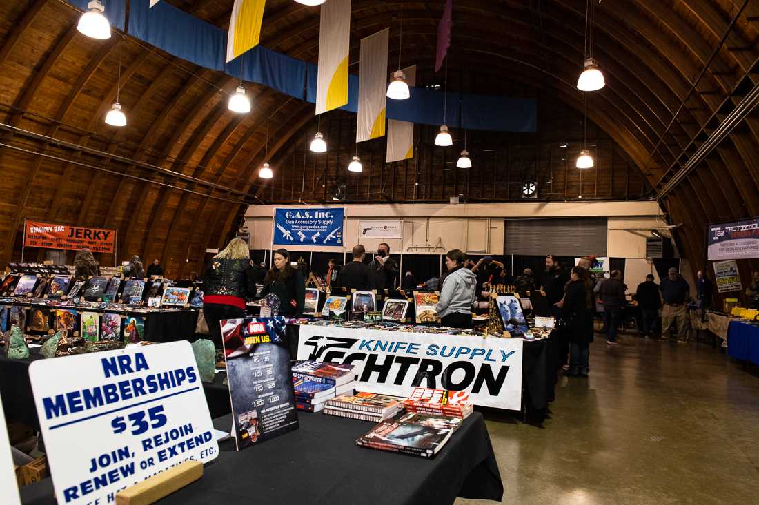 Aside from firearms and knives, the Gun &amp; Knife show also had vendors selling food, accessories, decorations and more. The Eugene Gun &amp; Knife Show was held at Lane County Fairgrounds on December 17th and 18th, 2022. (Ian Enger/ Emerald)