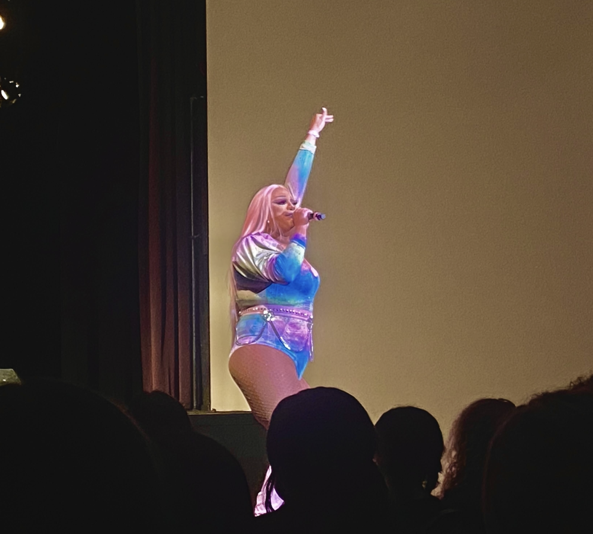 Local drag queen Slutashia rapping her original song &#8220;Top Girl&#8221; at the &#8220;Drag Me To Heaven&#8221; event on Feb.&#160; 11. Photo by Adrian Cardenas-Mejia.&#160;