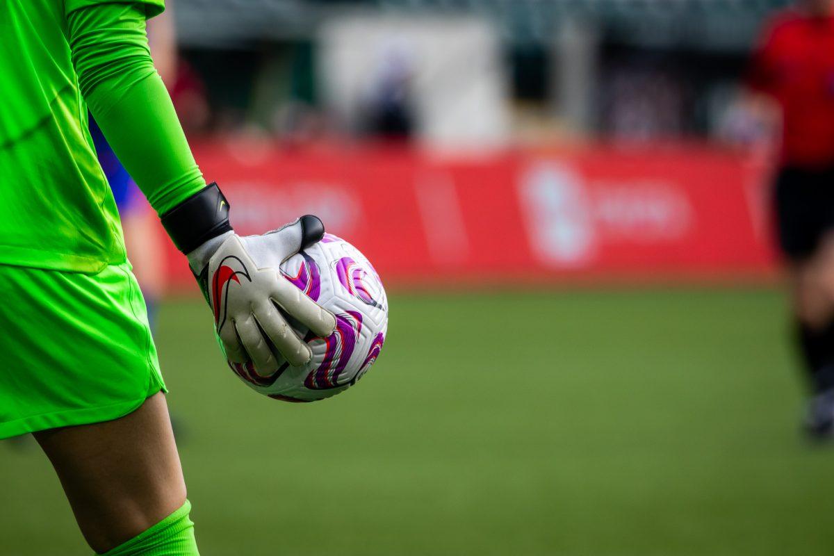 <p>U.S. goalkeeper, Neeku Purcell (12), holds the ball before she looks to send it downfield. The Portland Thorns host a three day preseason tournament including the U.S. U23 team, Racing Louisville, and OL Reign at Providence Park in Portland, Ore., on March 18th, 2023.</p><div class=