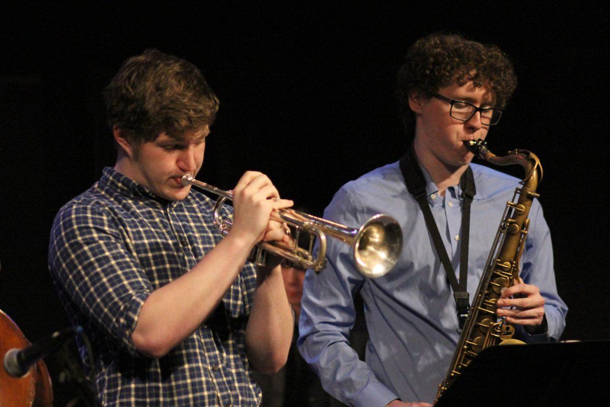 <p>University of Oregon Jazz Combos played at The Jazz Station in downtown Eugene, Ore., on April 22, 2023. The Jazz Station hosts performances for many students involved in the University of Oregon Jazz Studies Program. (Evan Huntington/Emerald)</p>