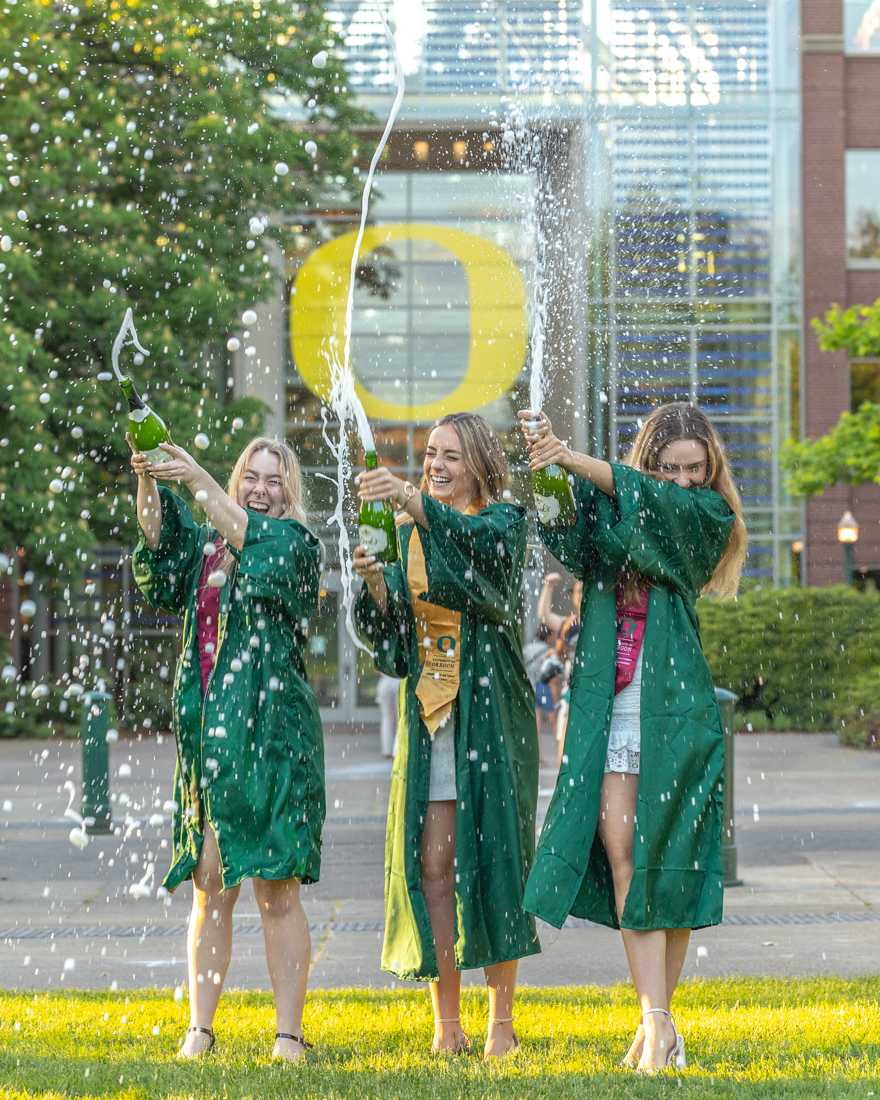 Bryn OBrien, Madison Ridolf, and Cale Crueger are all graduating seniors from various schools around campus. (Molly McPherson/Emerald)