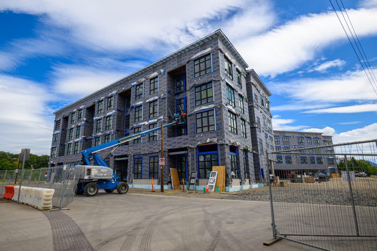 Construction continued along the Willamette riverfront in Eugene, Oregon, on July 24, 2024. (Eric Becker/Emerald)