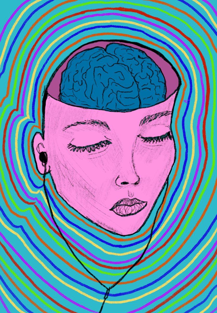 Holly Huynh // The Daily Emerald // How music affects mental health illo