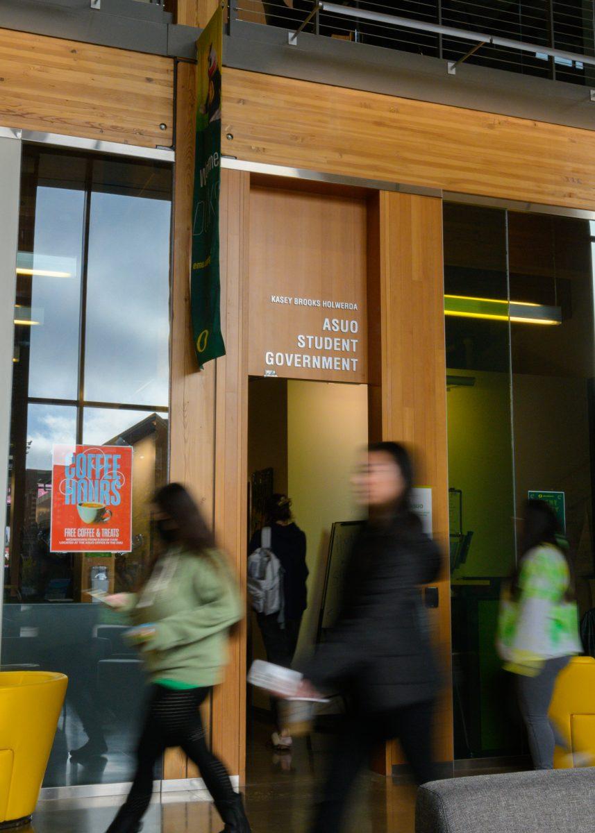 <p>The ASUO student government office is located inside Erb Memorial Union, at the University of Oregon on Nov. 7, 2023. (Eric Becker/Emerald)</p>