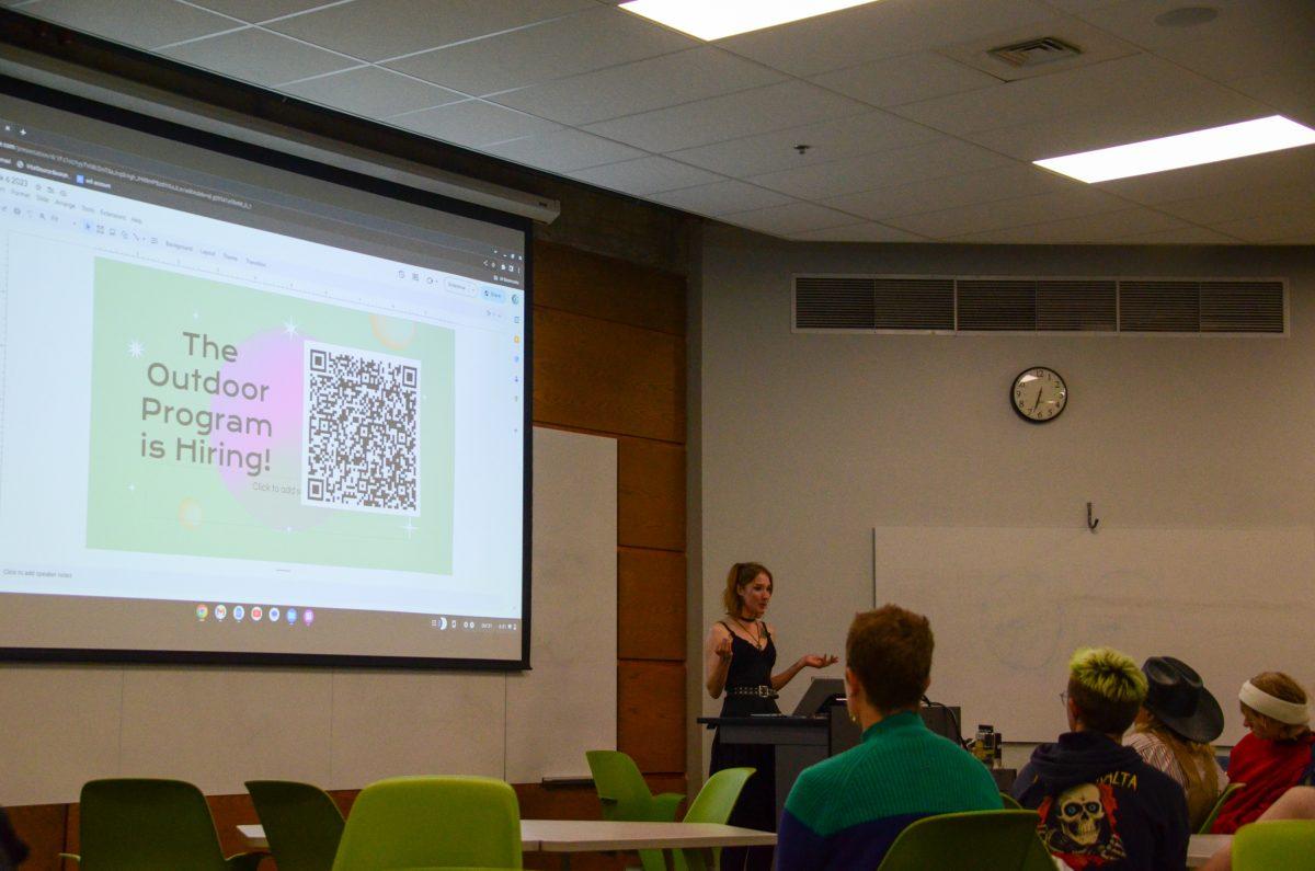 Co-director of the Climate Change Justice League, Molly Babcock speaks in McKenzie hall room 240A every Tuesday at 6pm. (Kai Kanzer/Emerald)