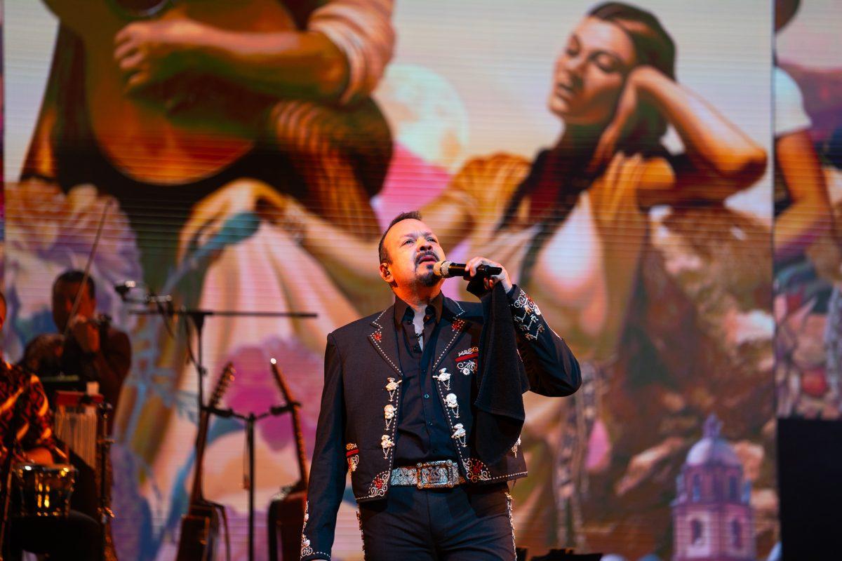 Amidst the melodies, Pepe Aguilar's stage is a cultural canvas, painting the air with the vibrant hues of his Latino roots.&#160;Pepe Aguilar makes a stop during his 2023 tour at Alaska Airlines' Theater Of The Clouds in Portland, Ore., on Nov. 18, 2023. (Sebastian Flores/Emerald)