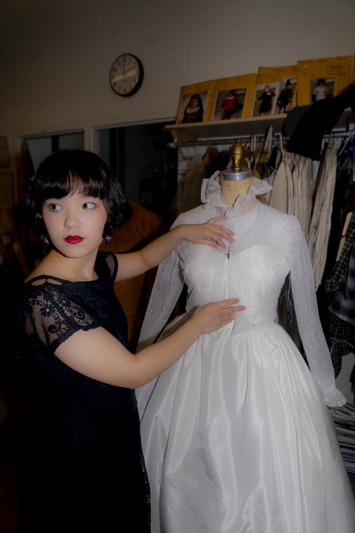 The costume designers are hard at work on a Grace Kelley inspired wedding dress for the upcoming theatre production (Lulu Devoulin/ Emerald)