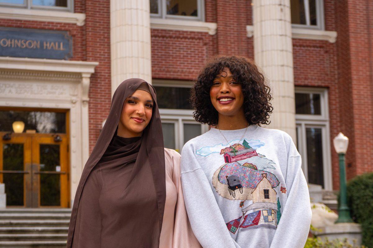 Portrait of ASUO President Mariam Hassan and Vice-President Kiki Akpakwu. (Spencer So/EMG)